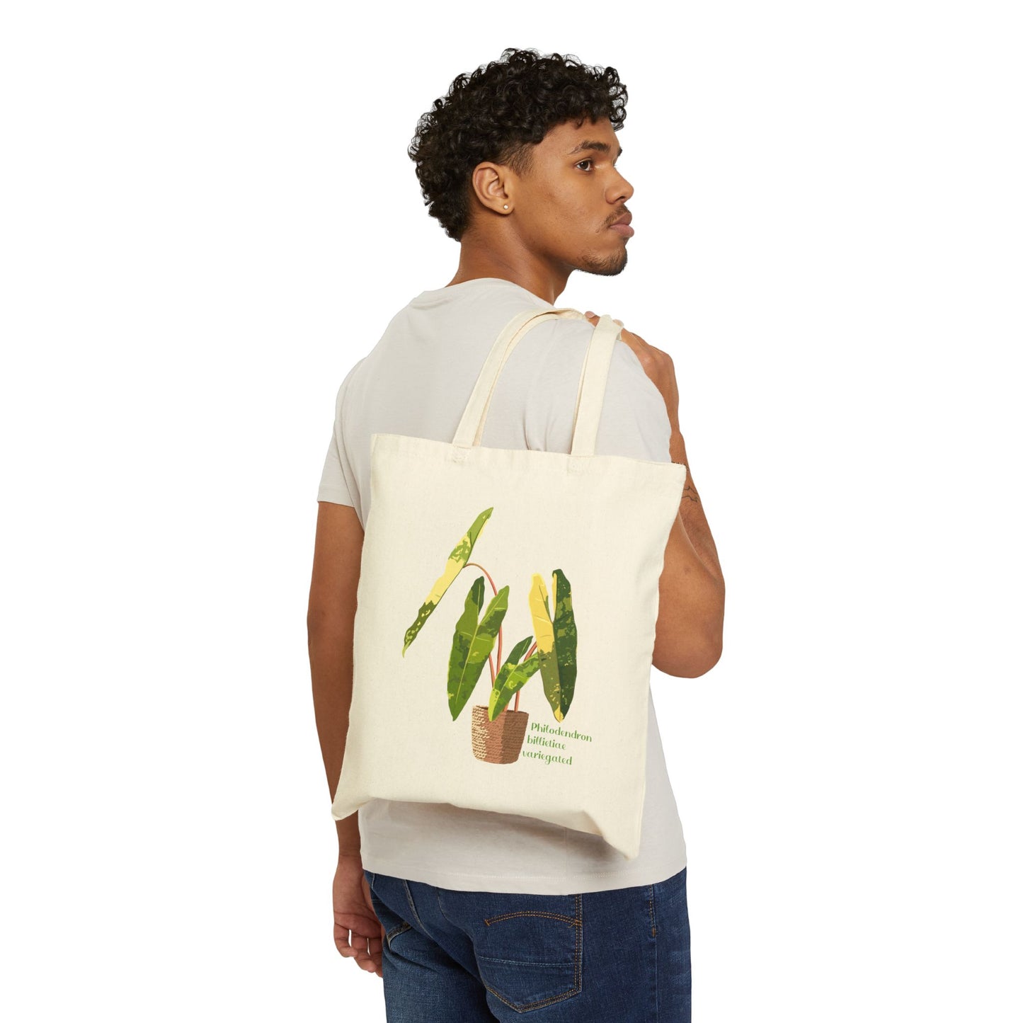 Philodendron Billietiae Variegated Canvas Tote Bag