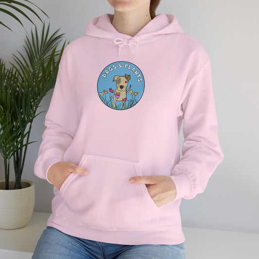 Dogs & Plants Hoodie for Pitbull & Plant Lovers - Light Pink