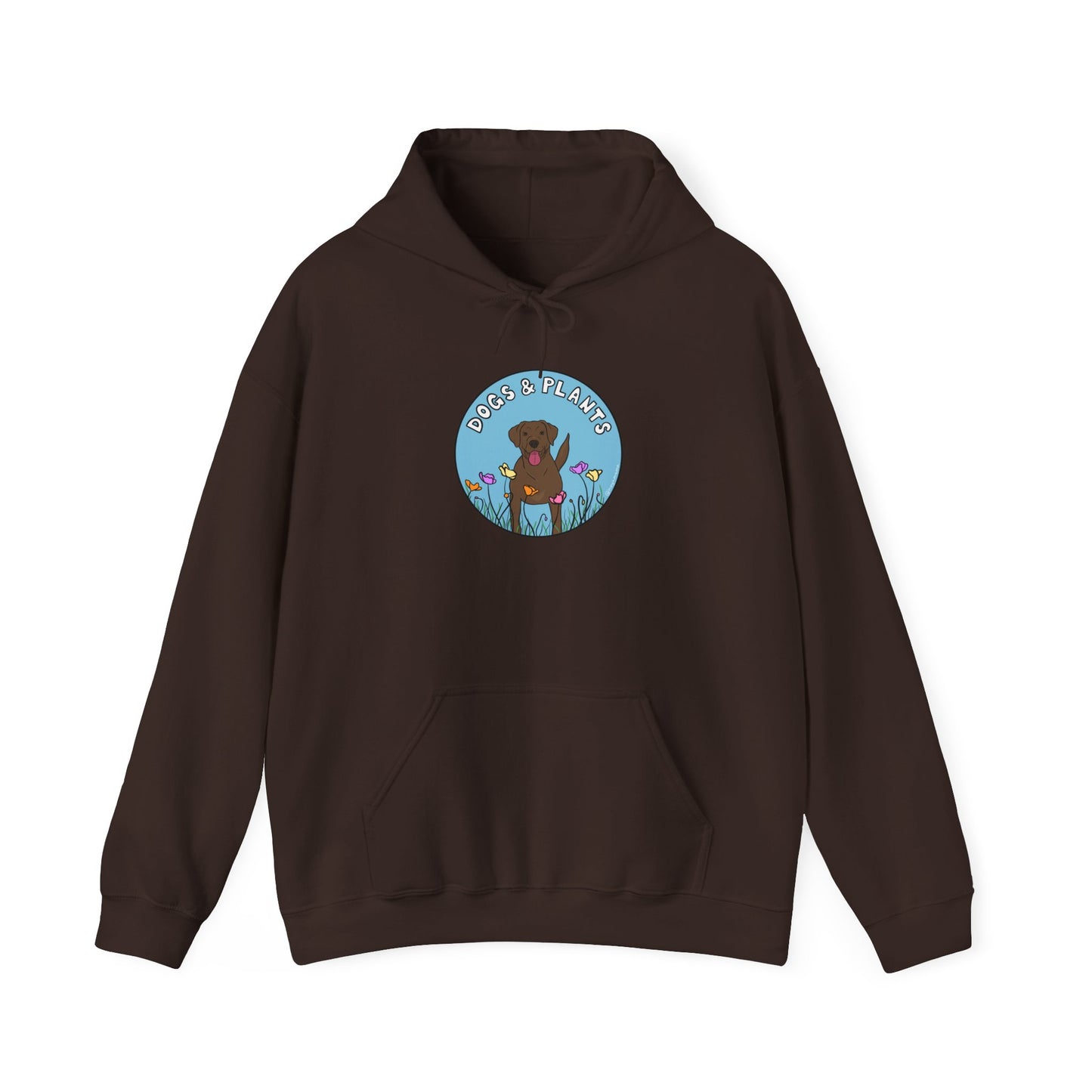 Dogs & Plants Hoodie for Brown Lab & Plant Lovers