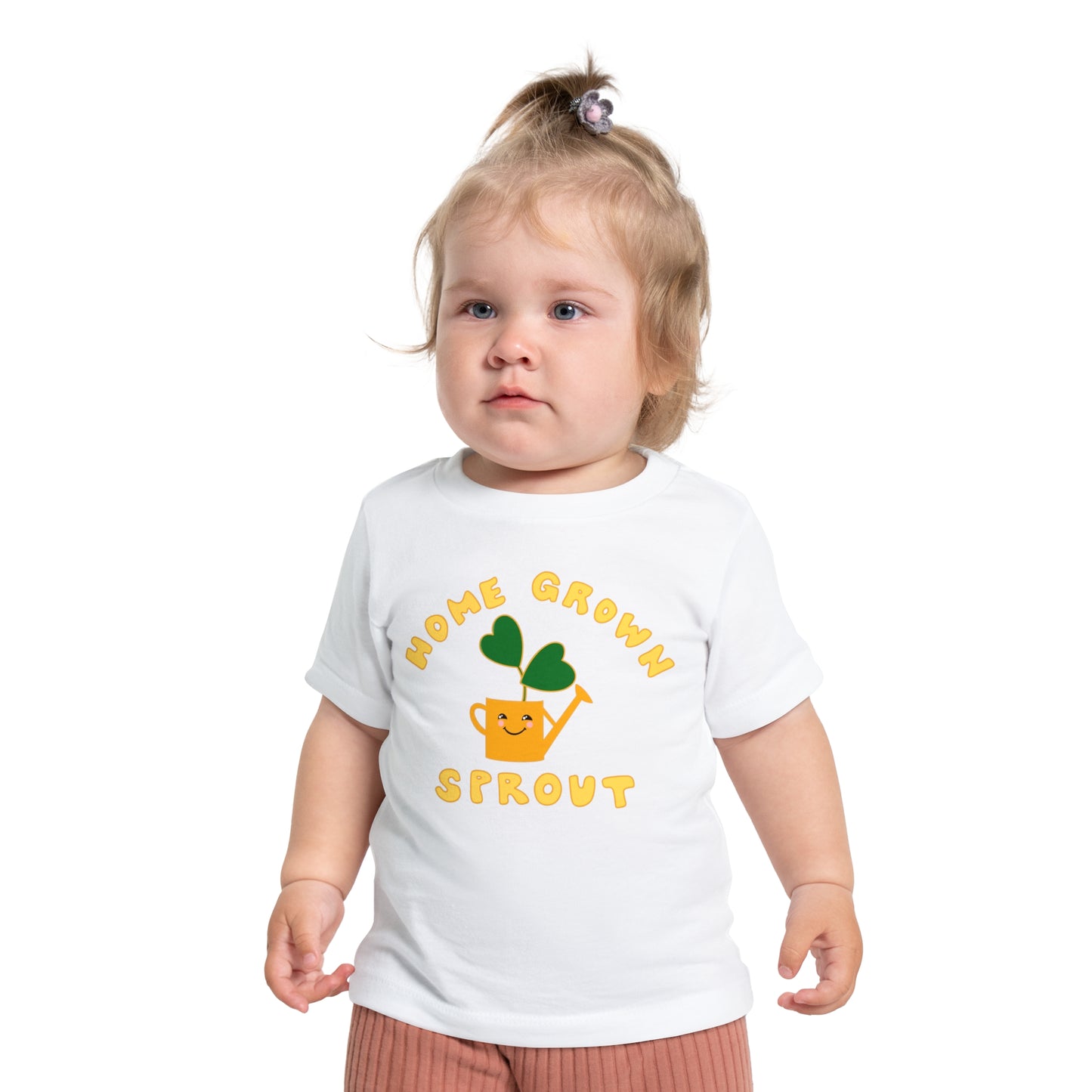 Home Grown Sprout Baby or Toddler Organic Cotton T-Shirt Yellow Orange Combo - Black, White, Navy or Pink