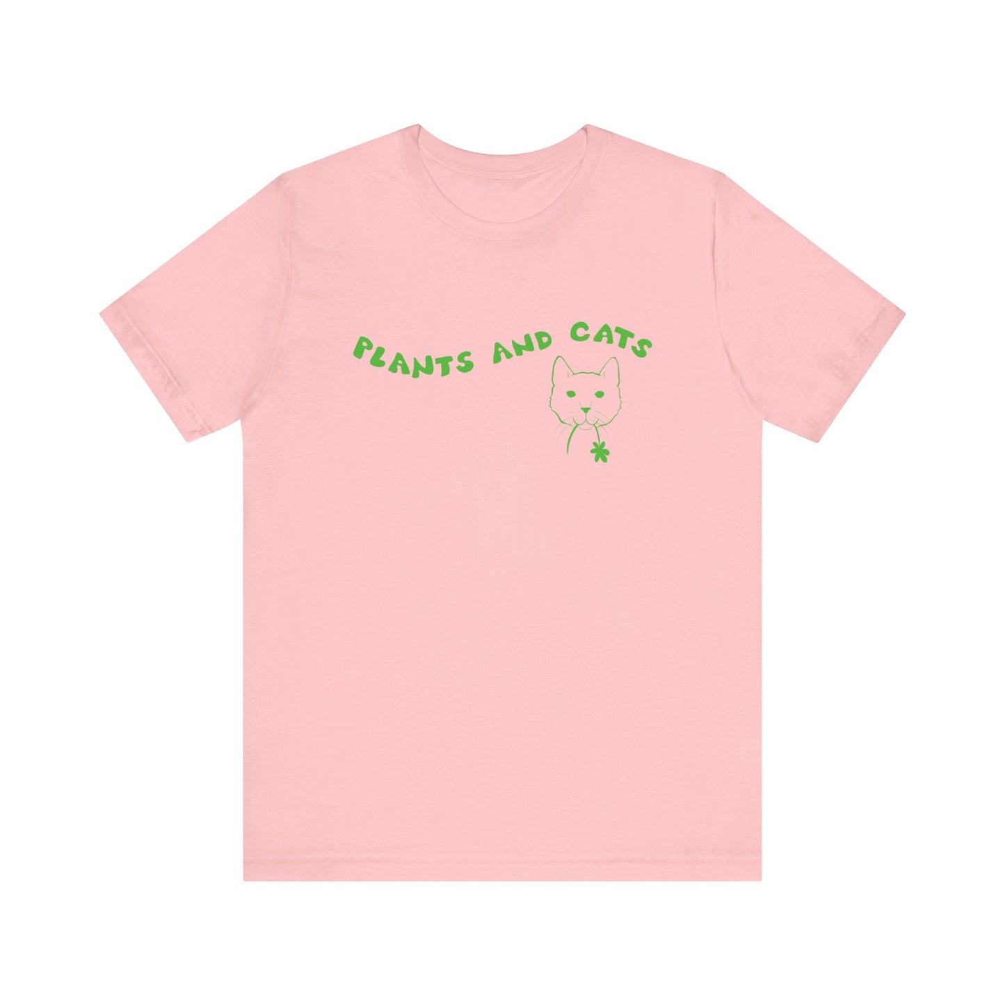 Plants and Cats Lover T-Shirt - Pink