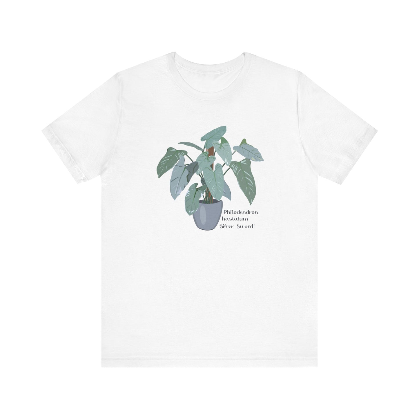 Philodendron Hastatum 'Silver Sword' Plant Lover T-Shirt - White, Natural, Black
