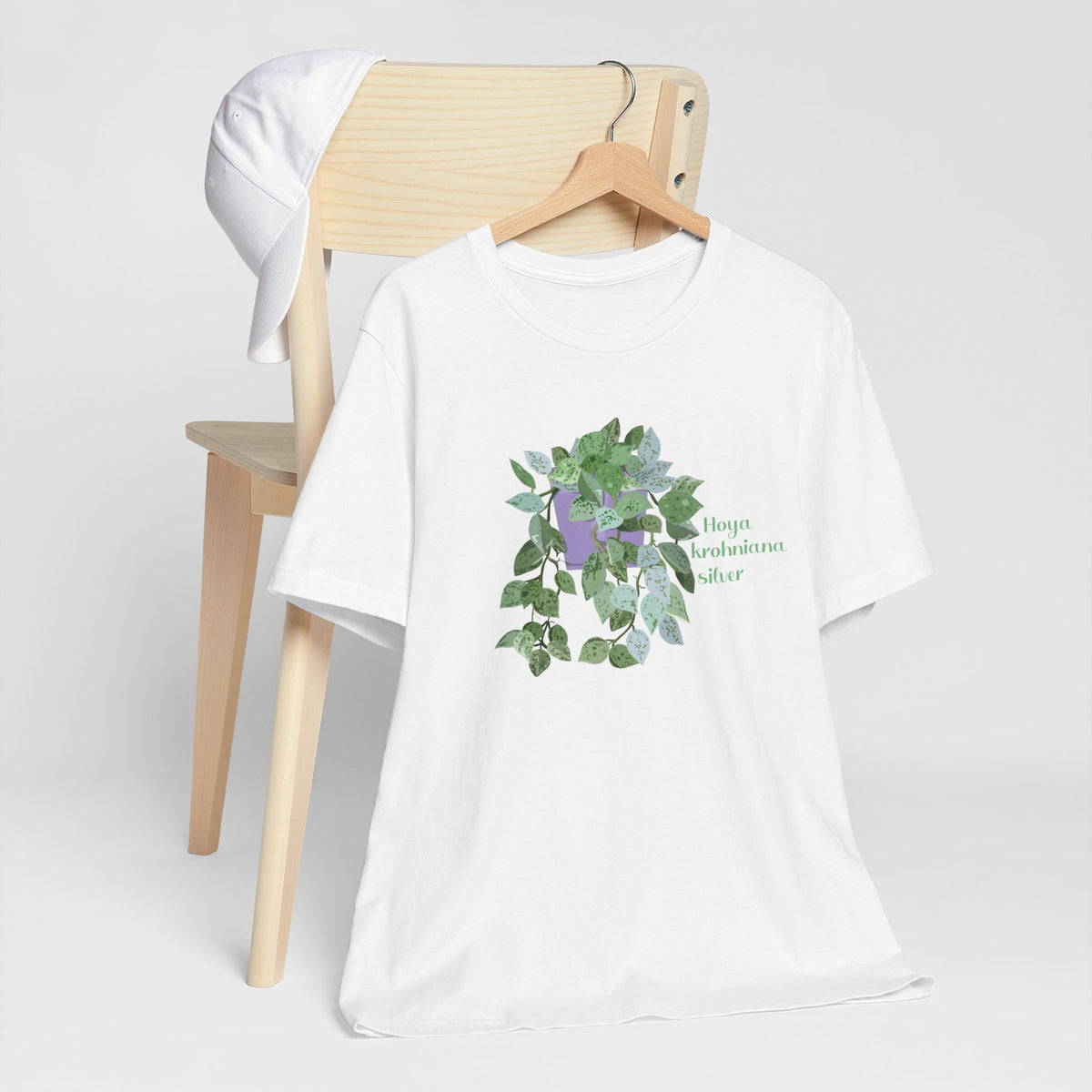 Hoya Krohniana Silver Plant Lover T-Shirt - White, Natural, Black