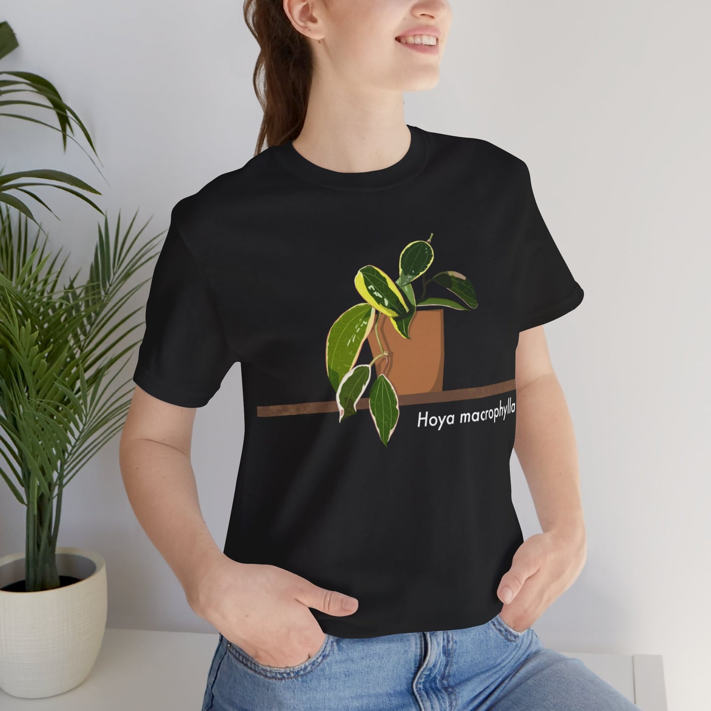 Hoya Macrophylla Plant Lover T-Shirt - Black