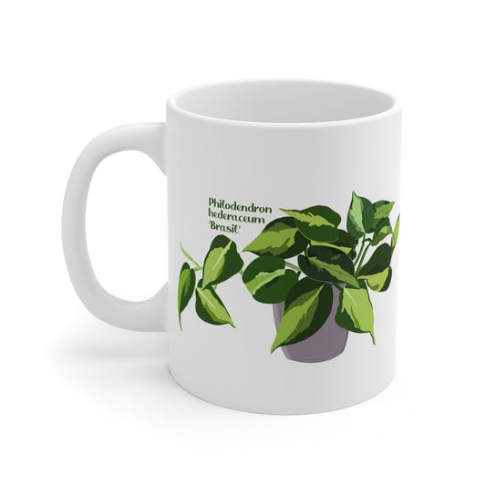 Philodendron Brasil Plant Lover Mug - White