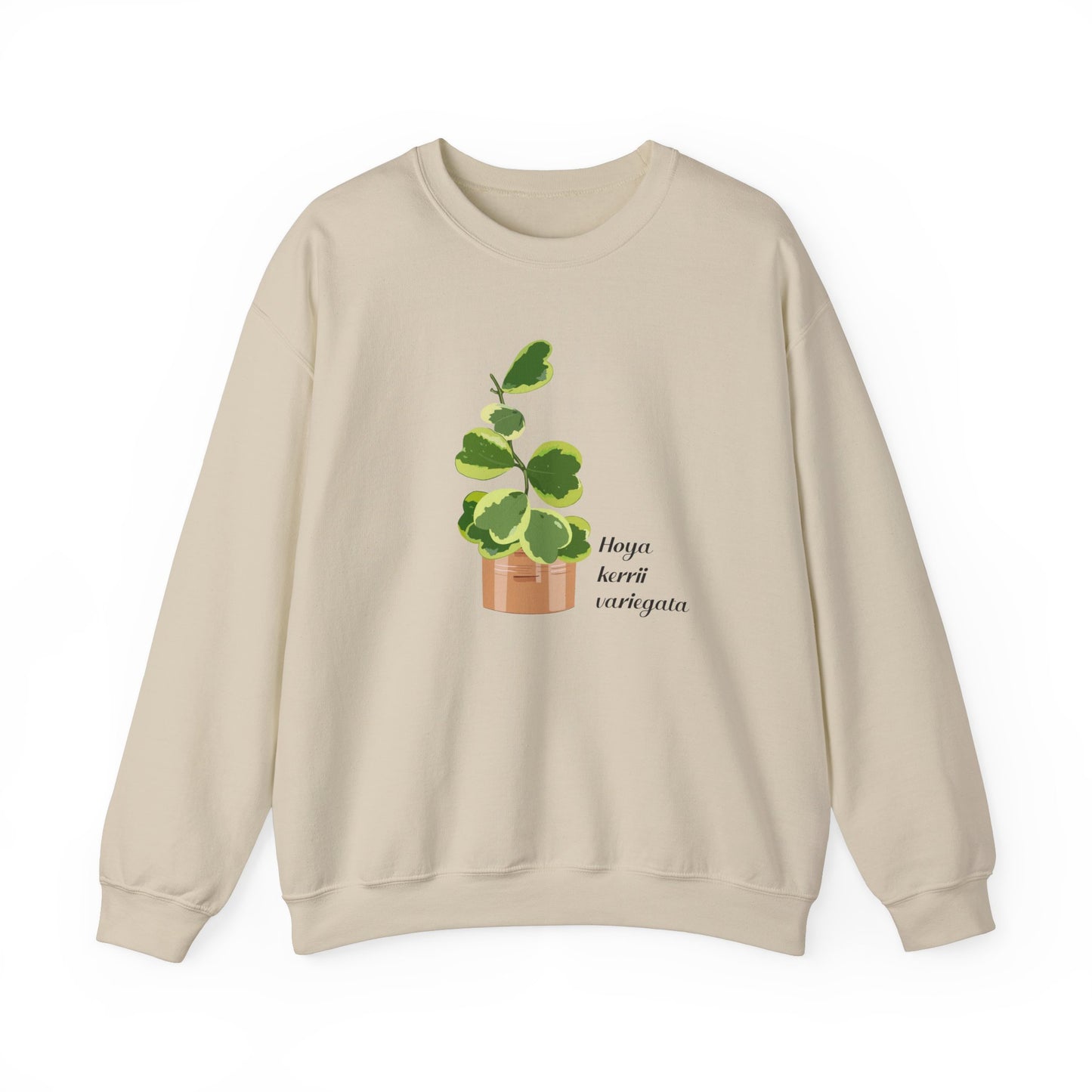 Hoya Kerrii Variegata Plant Lover Crewneck Sweatshirt - Beige