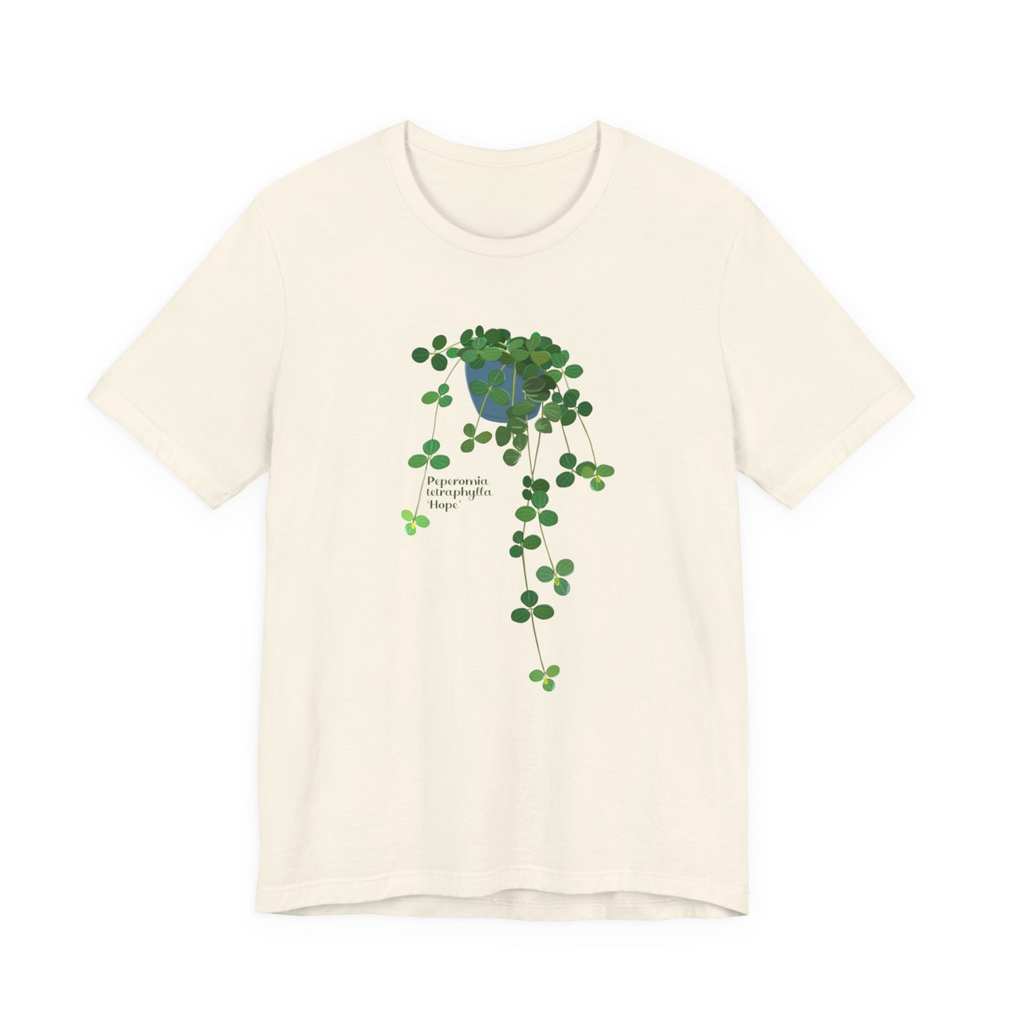 Peperomia Tetraphylla "Hope" Plant Lover T-shirt - White, Black, Natural