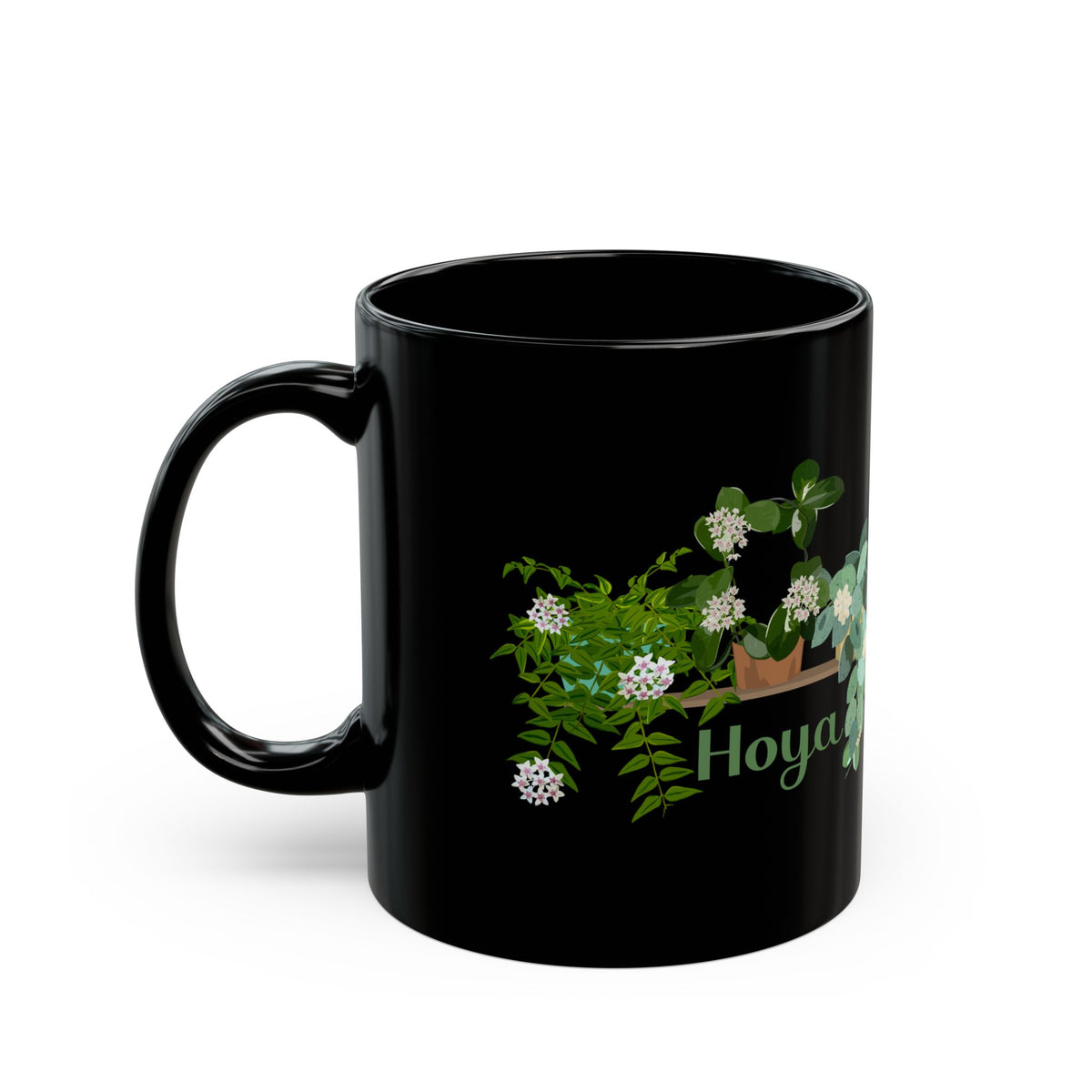 Hoya Lacunosa, Bella, & Australis Trio Plant Lover Mug - Black