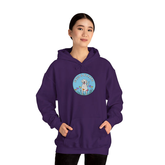 Dogs & Plants Hoodie for White Labrador & Plant Lovers - Purple