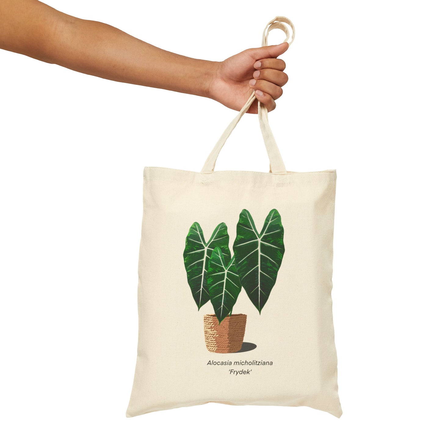 Alocasia Micholitziana 'Frydek' Canvas Tote Bag