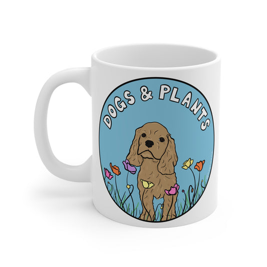 Dogs & Plants Golden Puppy & Plant Lover Mug - White