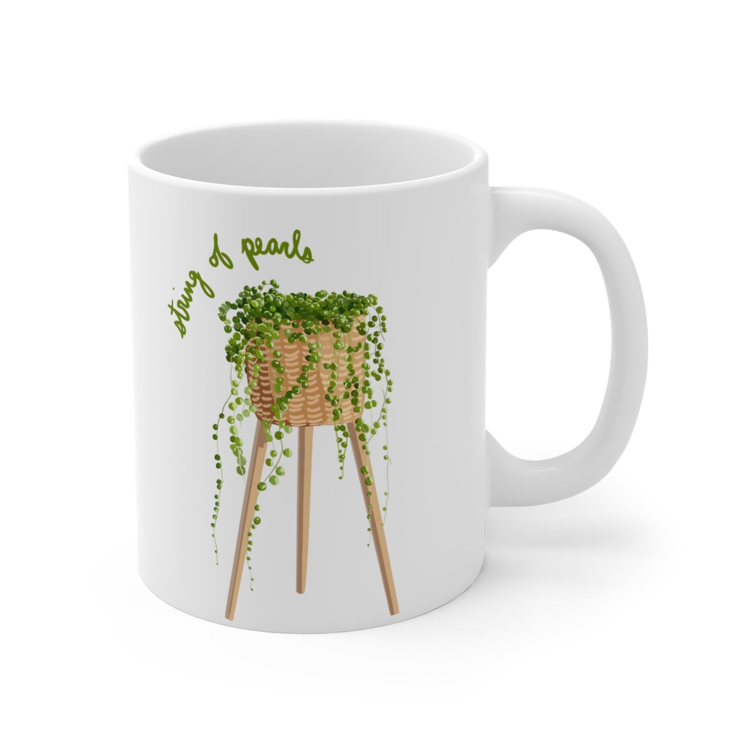 String of Pearls Plant Lover Mug - White