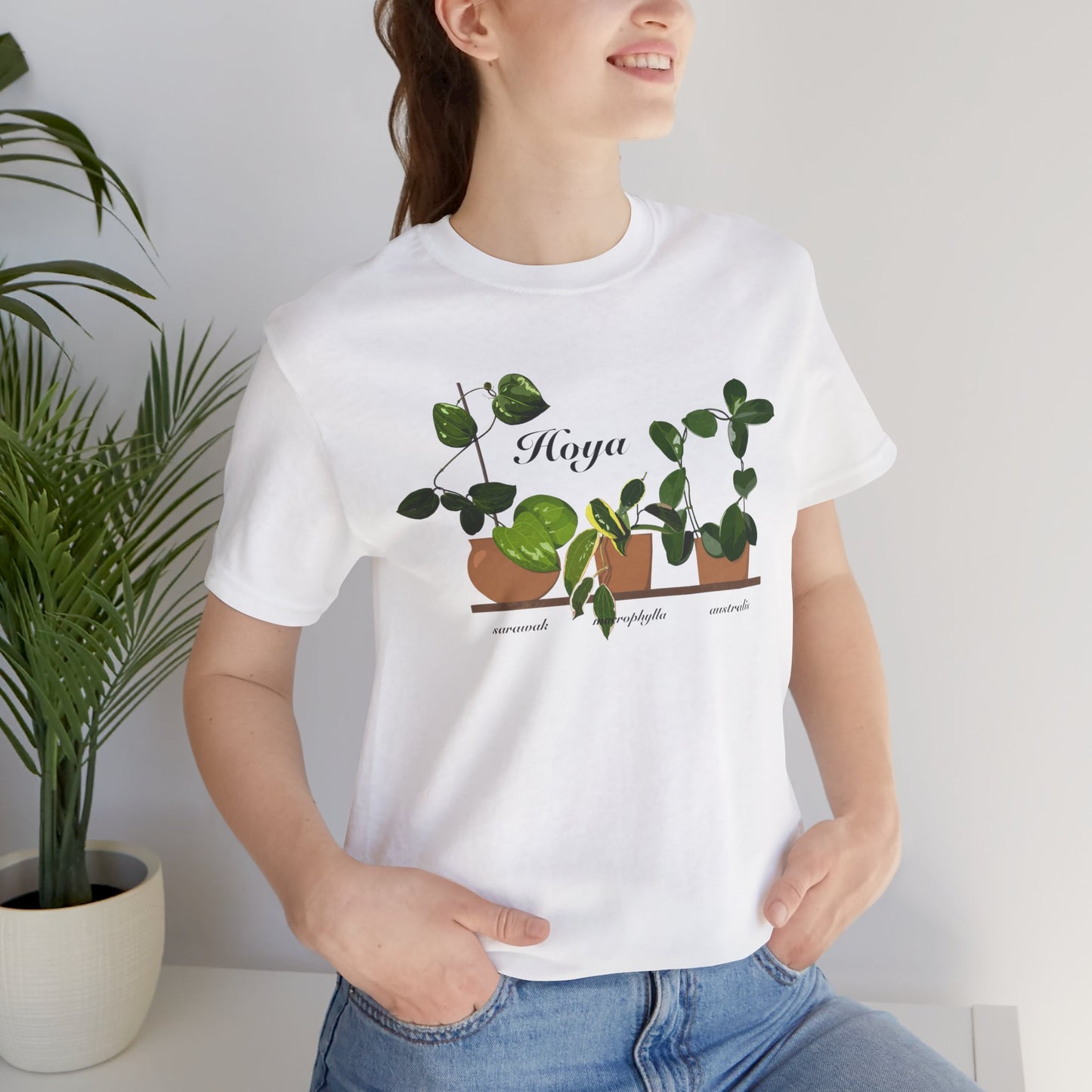 Hoya Sarawak, Macrophylla and Australis Plant Lover T-Shirt - White