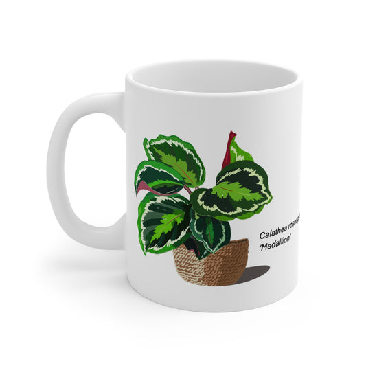 Calathea Roseopicta "Medallion" Plant Lover Mug - White