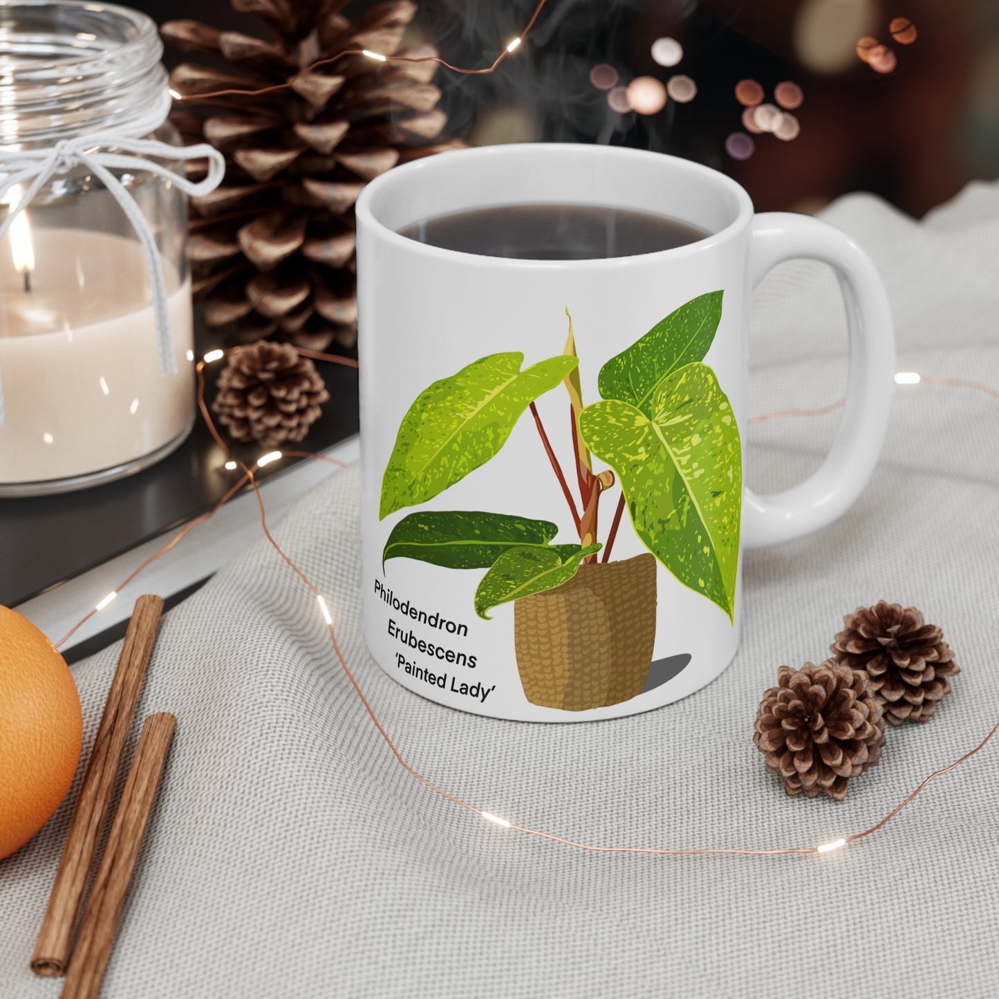 Philodendron Painted Lady Plant Lover Mug - White