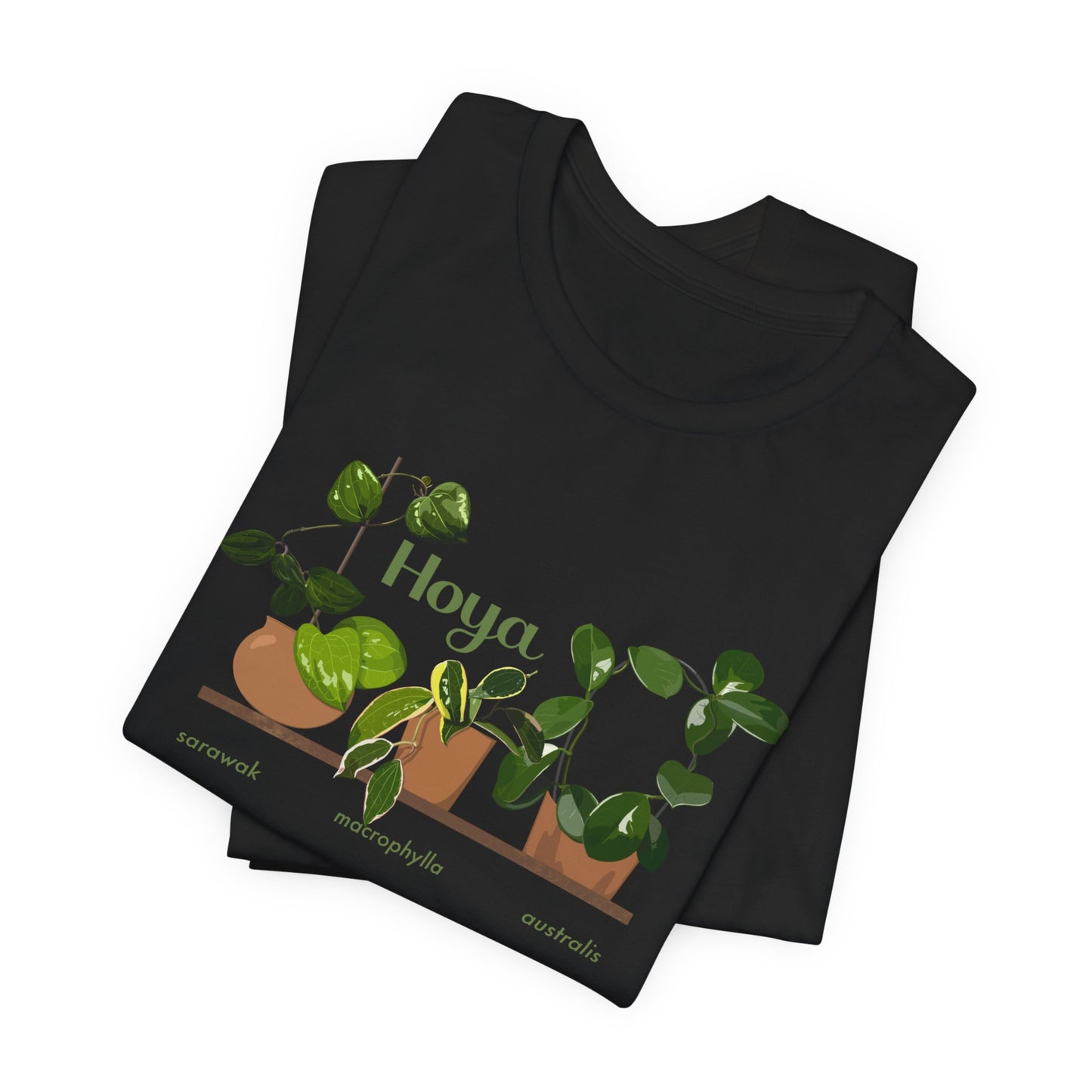 Hoya Sarawak, Macrophylla and Australis Plant Lover T-Shirt - White, Natural, Black