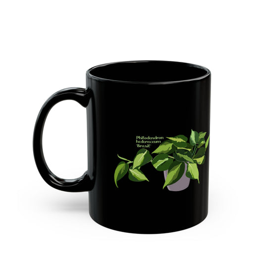 Philodendron Brasil Plant Lover Mug - Black