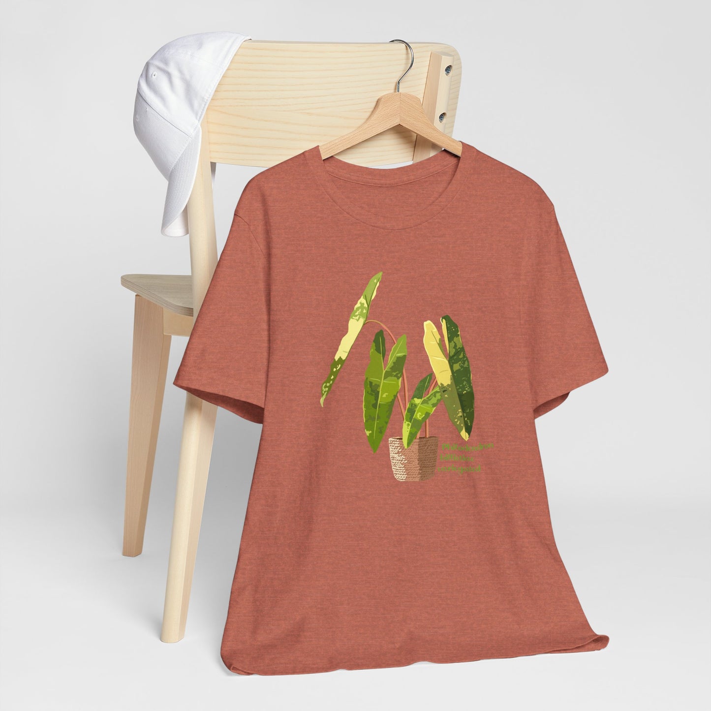 Philodendron Billietiae Variegated Plant Lover T-Shirt - Heather Clay