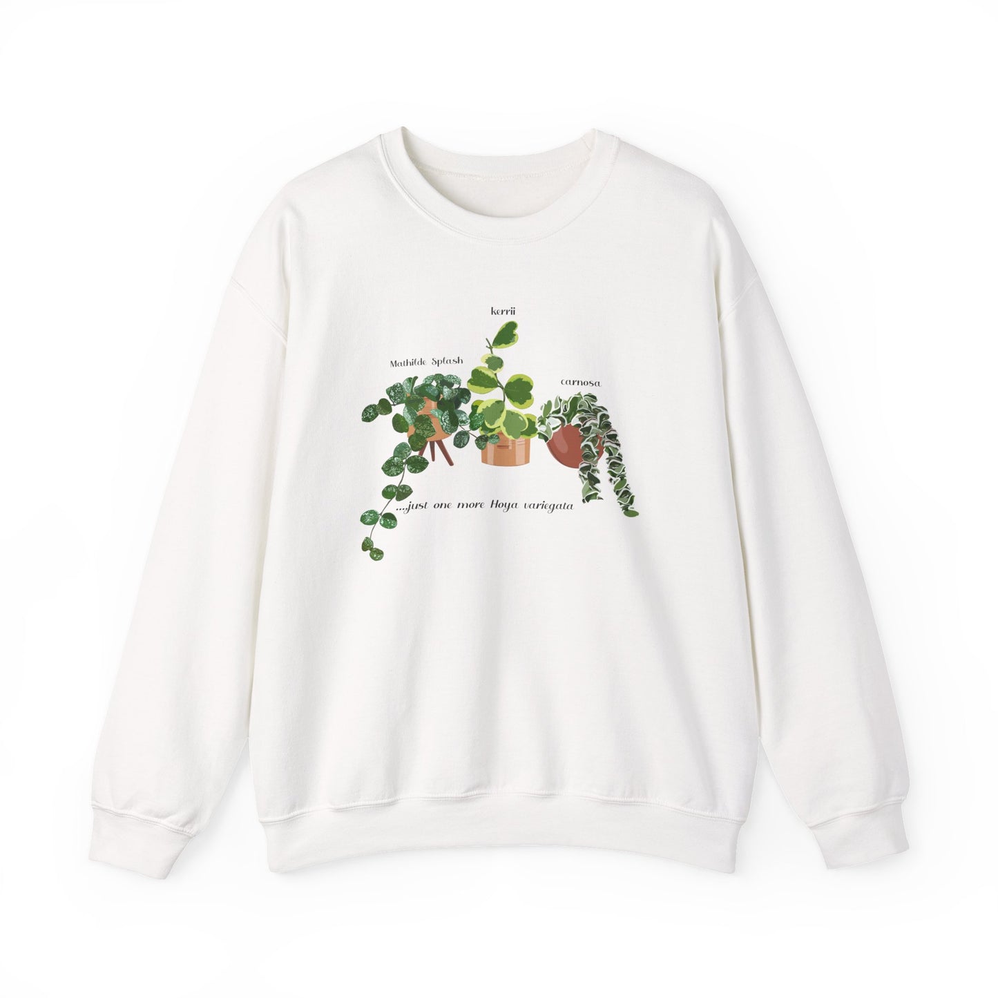 Hoya Mathilde Splash, Kerrii Variegata and Carnosa Hindu Rope Trio Crewneck Sweatshirt