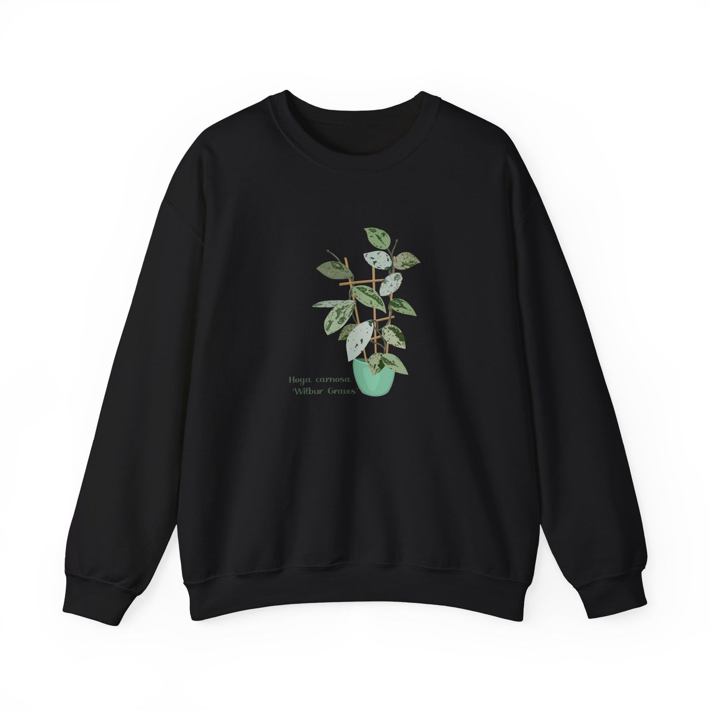 Hoya Carnosa Plant Lover Crewneck Sweatshirt - Black