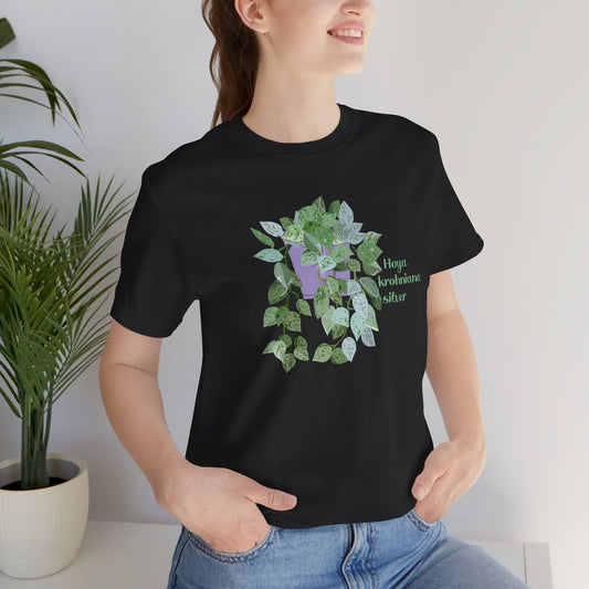 Hoya Krohniana Silver Plant Lover T-Shirt - Black