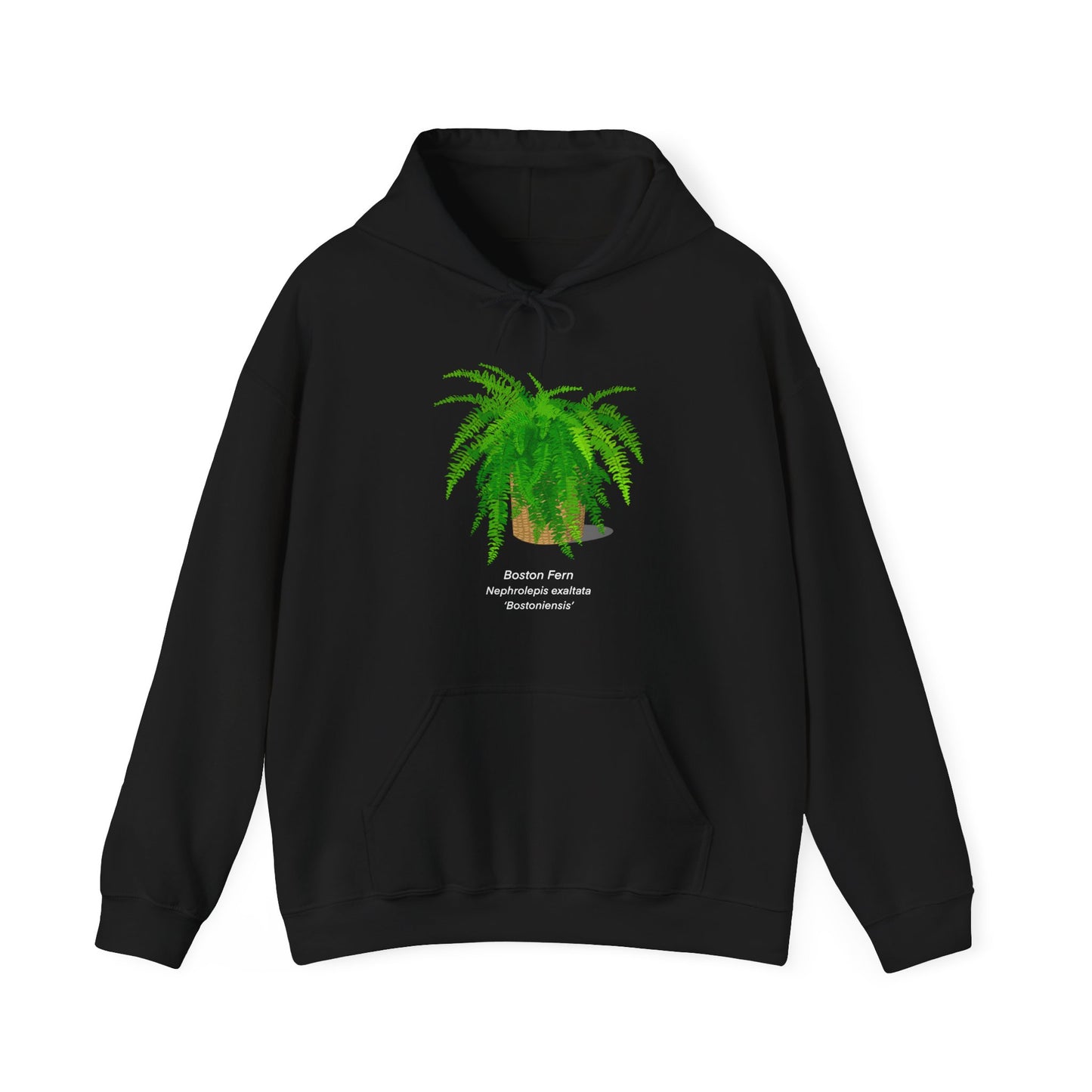 Boston Fern Plant Hoodie - Black