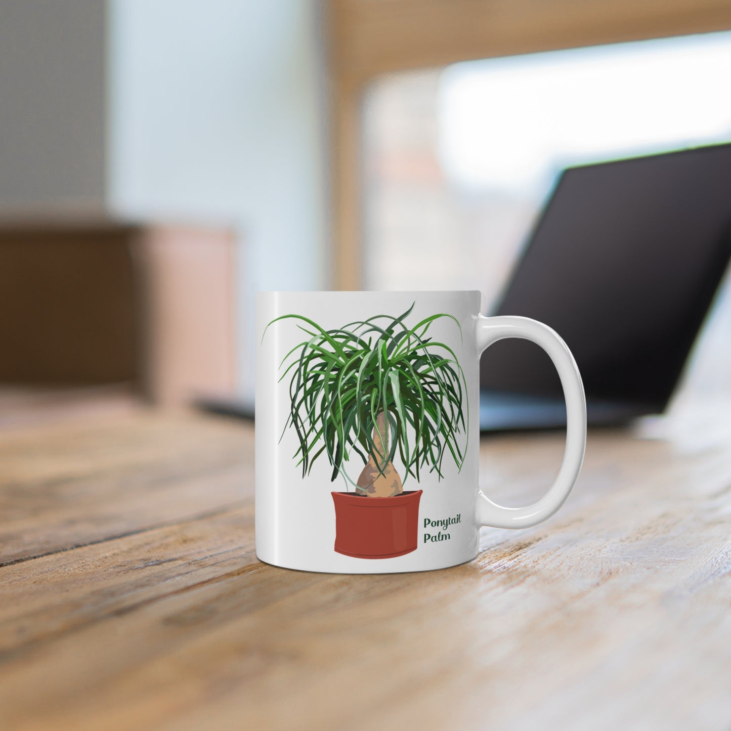 Ponytail Palm Plant Lover Mug - White