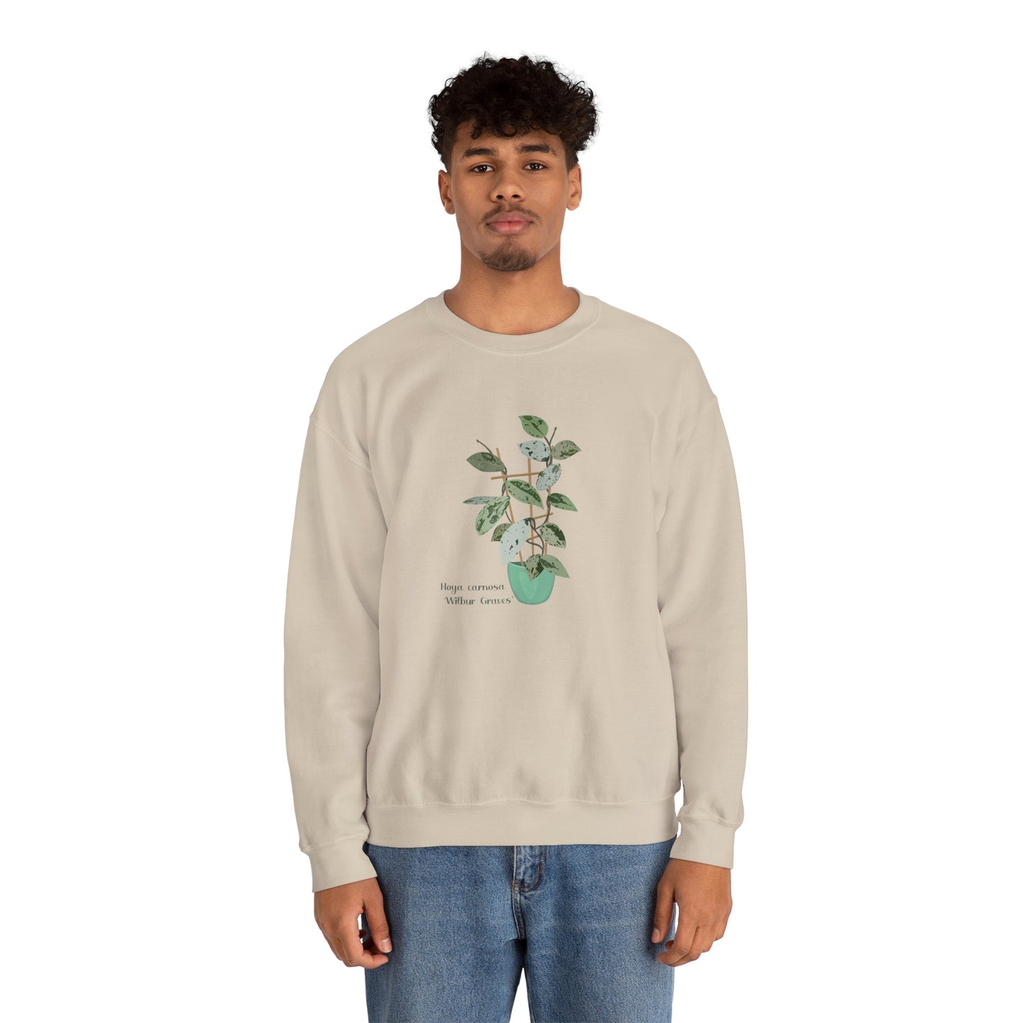 Hoya Carnosa Plant Lover Crewneck Sweatshirt - Beige