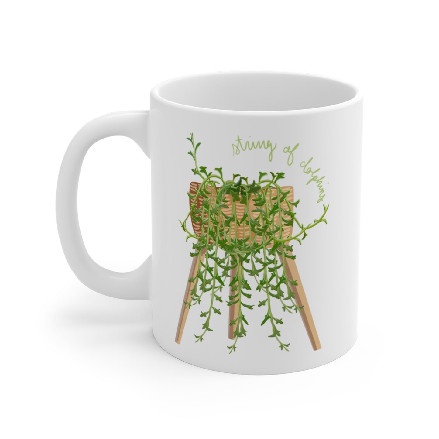 String of Dolphins Plant Lover Mug - White