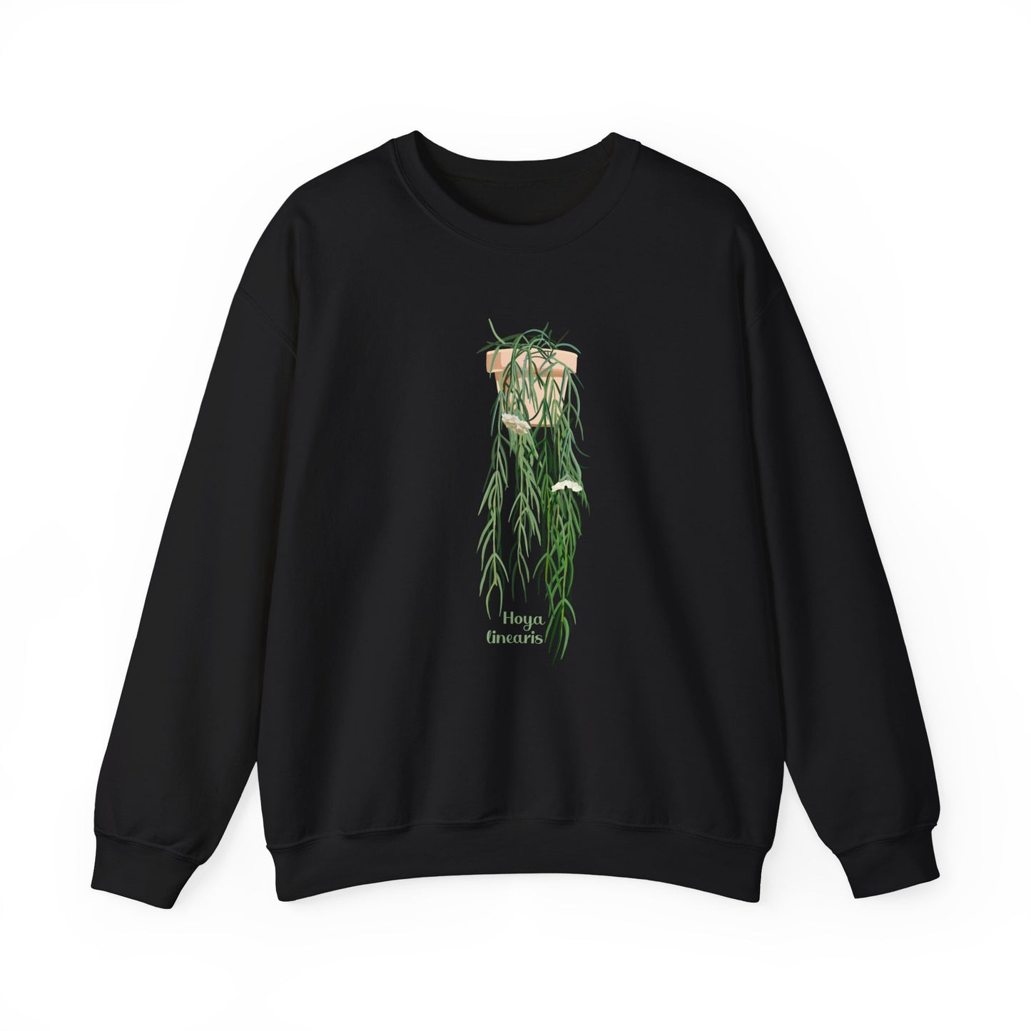 Hoya Linearis Plant Lover Crewneck Sweatshirt - Black