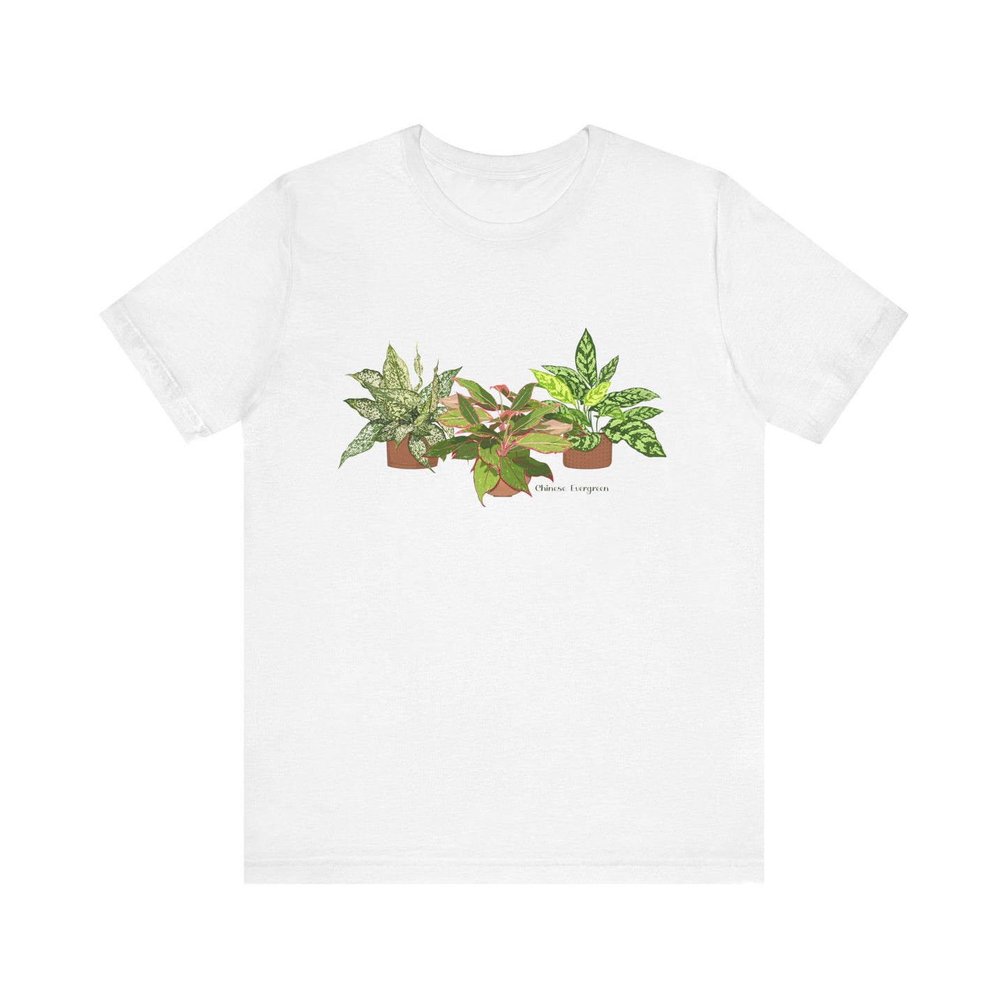 Chinese Evergreen Trio T-Shirt for Plant Lovers - White, Black, Mauve, Tan or Sage