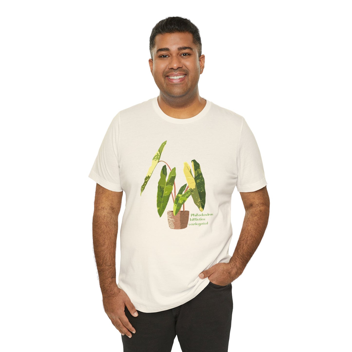 Philodendron Billietiae Variegated Plant Lover T-Shirt - White, Natural, Black
