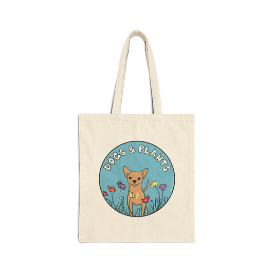 Dogs & Plants Chihuahua & Plant Lover Canvas Tote Bag