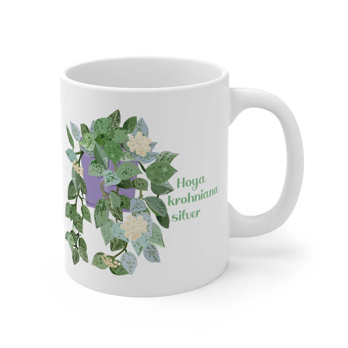 Blooming Hoya Krohniana Silver Plant Lover Mug - White