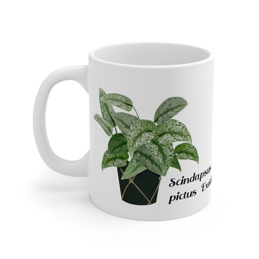 Scindapsus Pictus "Exotica" Plant Lover Mug - White