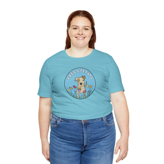 Dogs & Plants T-Shirt for Pitbull & Plant Lovers - Blue