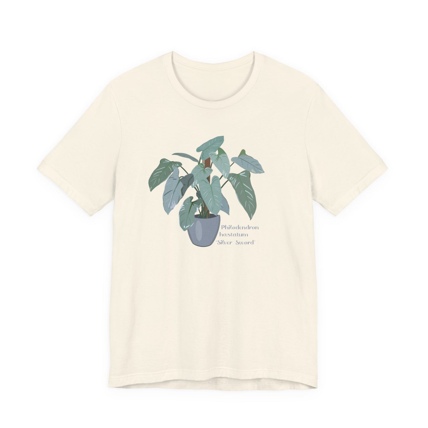 Philodendron Hastatum "Silver Sword' Plant Lover T-Shirt - White, Natural, Black