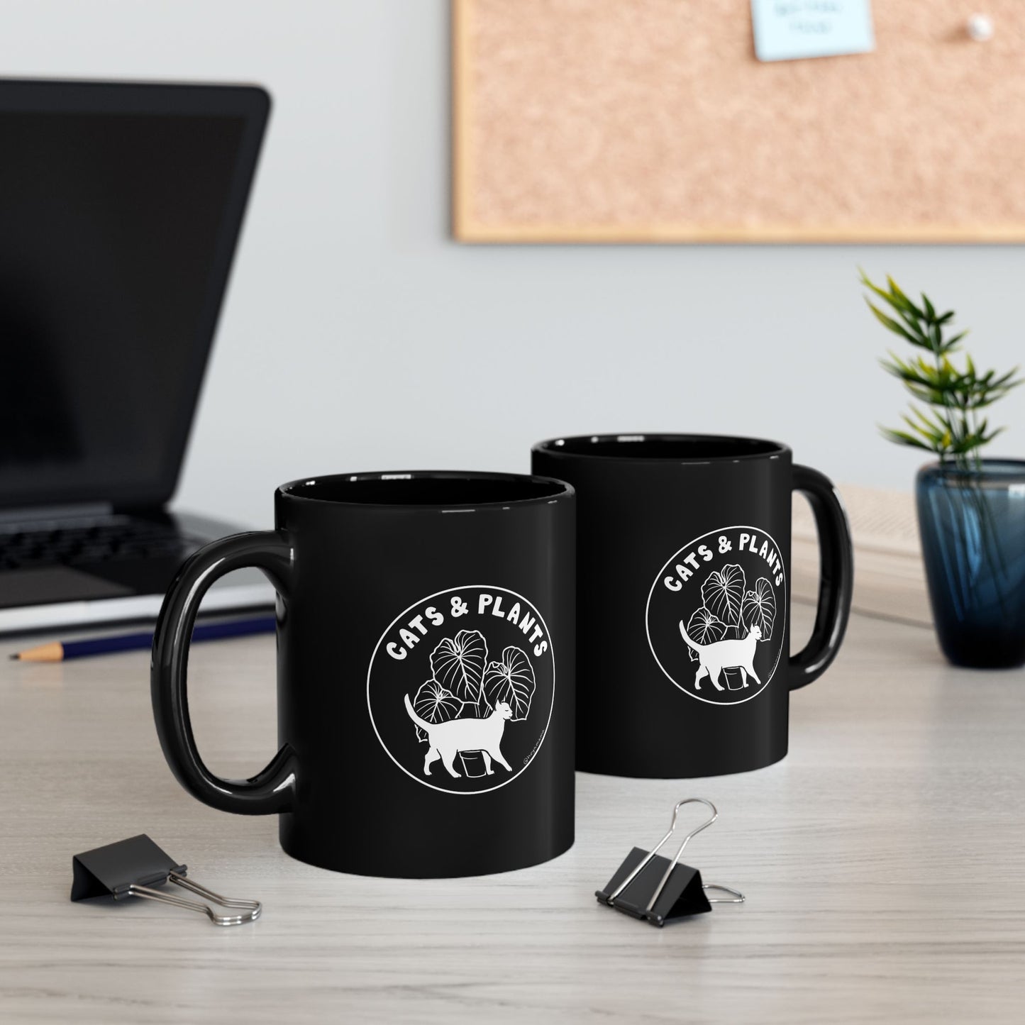 Cats & Plants Lover Mug - Black