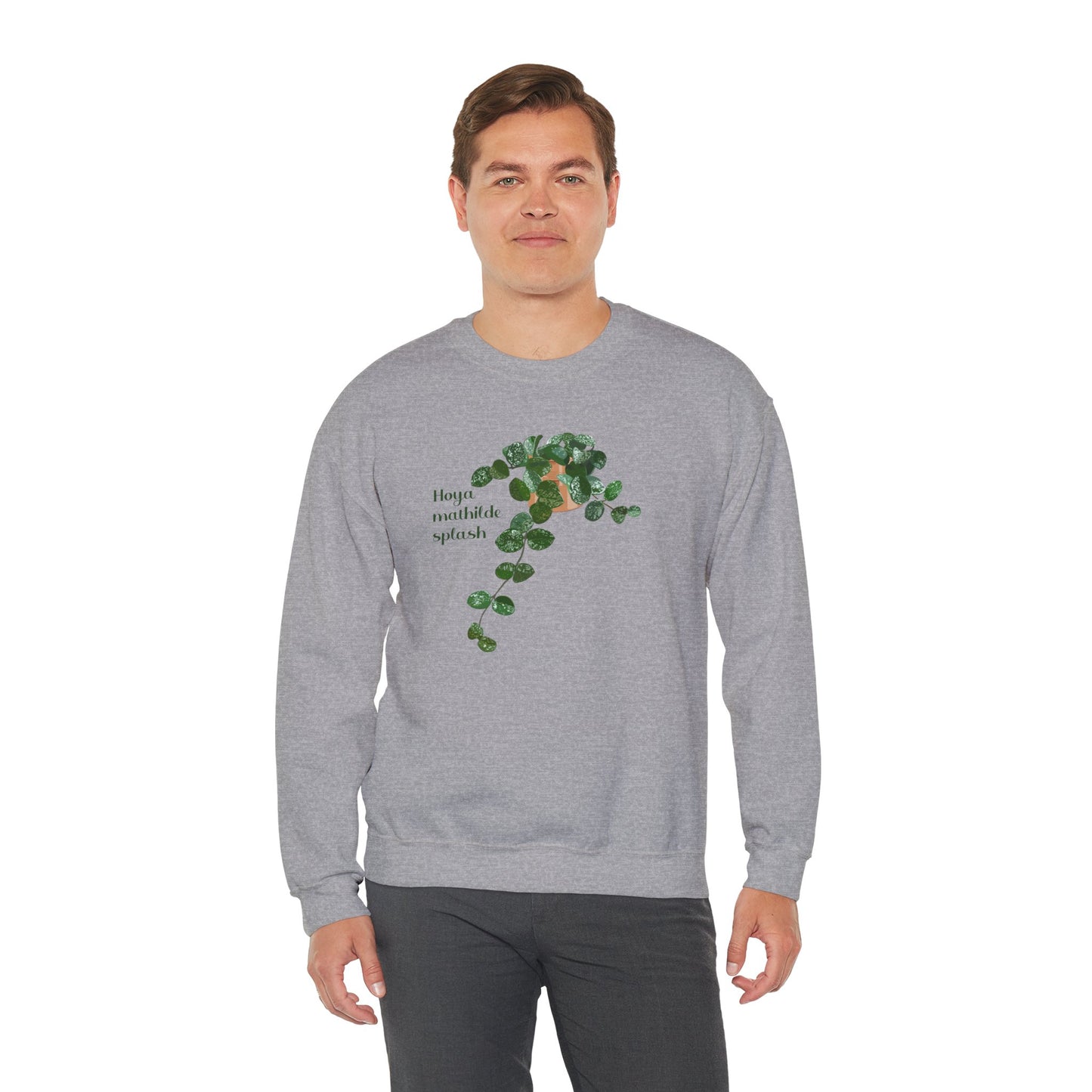 Hoya Mathilde Splash Plant Lover Crewneck Sweatshirt - Grey