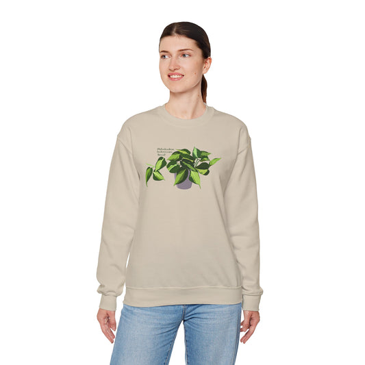 Philodendron Brasil Plant Lover Crewneck Sweatshirt - Beige