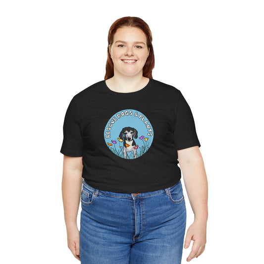Dogs & Plants T-Shirt for Rescue Dogs & Plant Lovers - Black