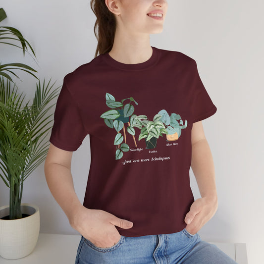 Scindapsus Trio Plant Lover T-Shirt - Maroon