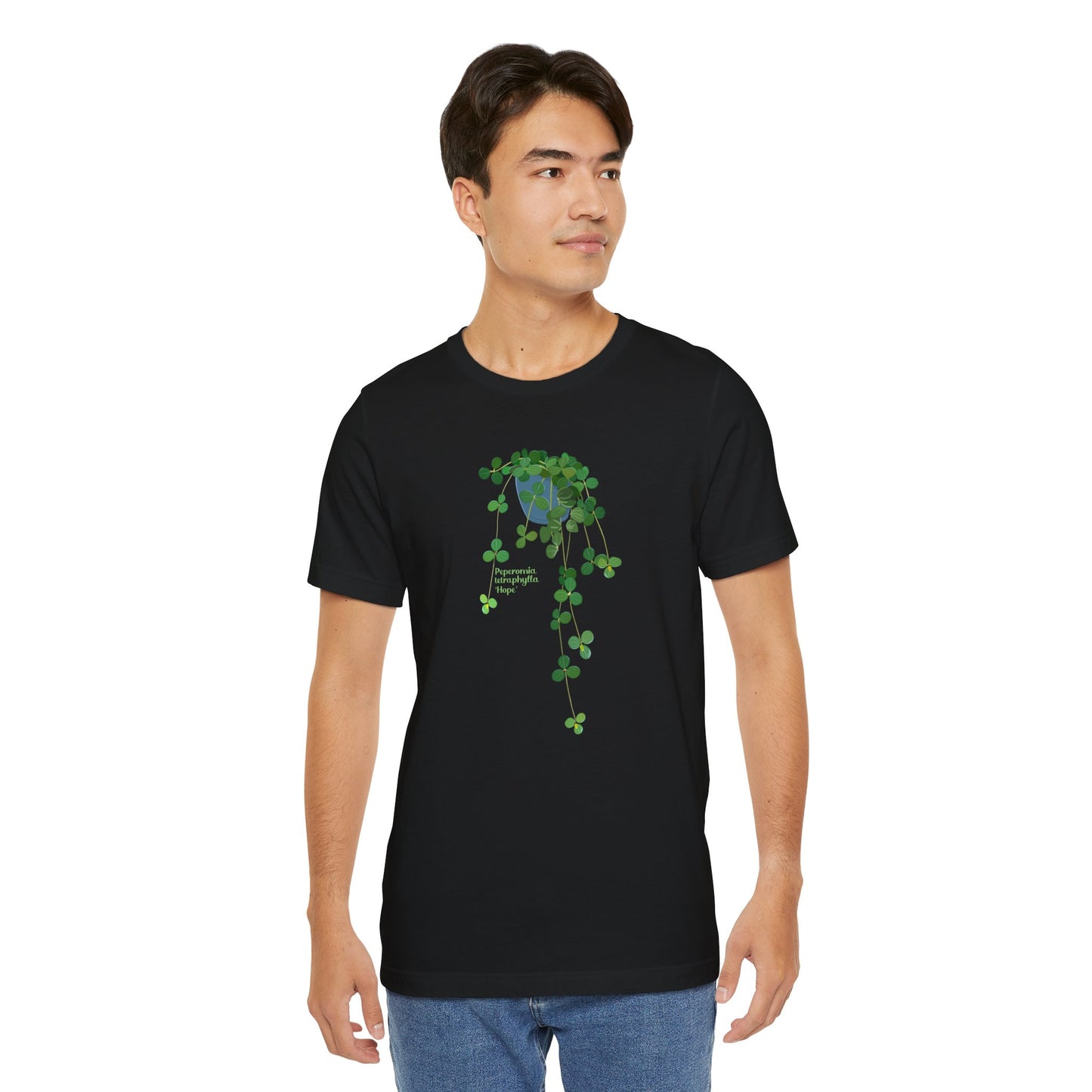 Peperomia Tetraphylla "Hope" Plant Lover T-shirt - Black