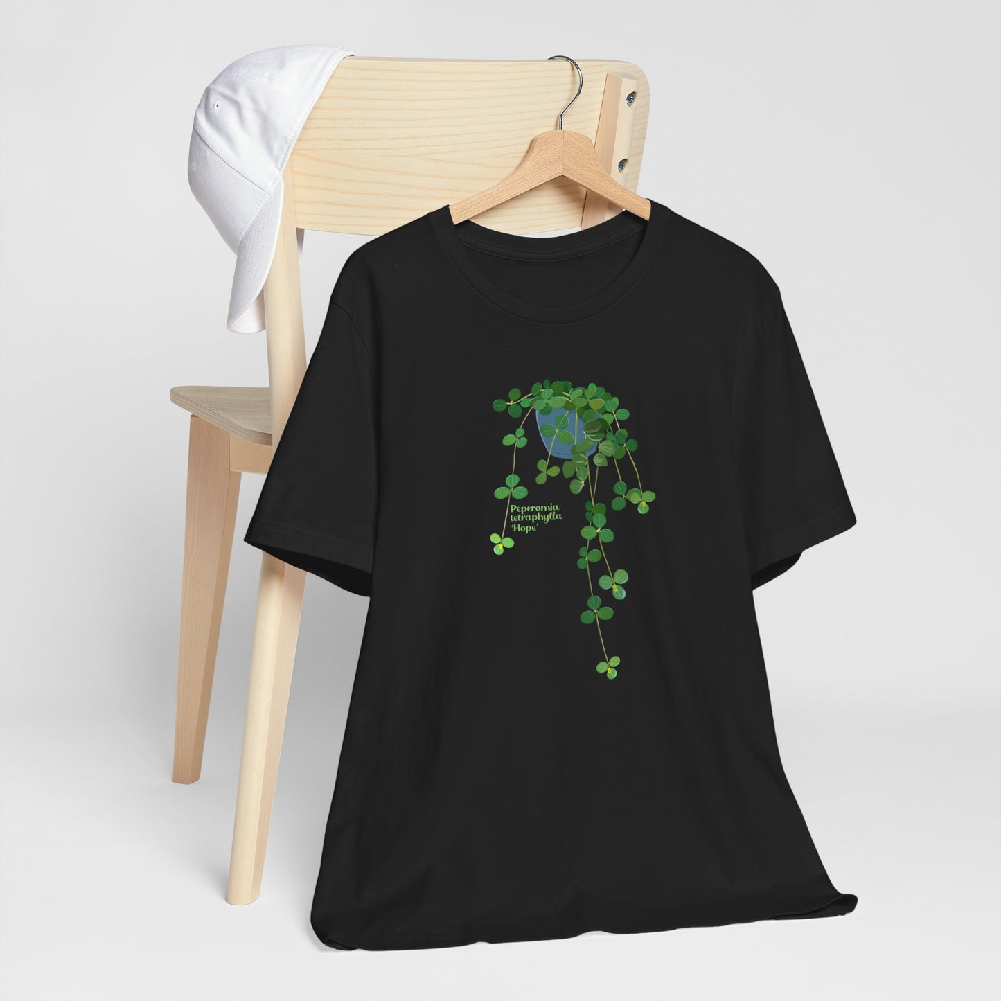 Peperomia Tetraphylla "Hope" Plant Lover T-shirt - Black