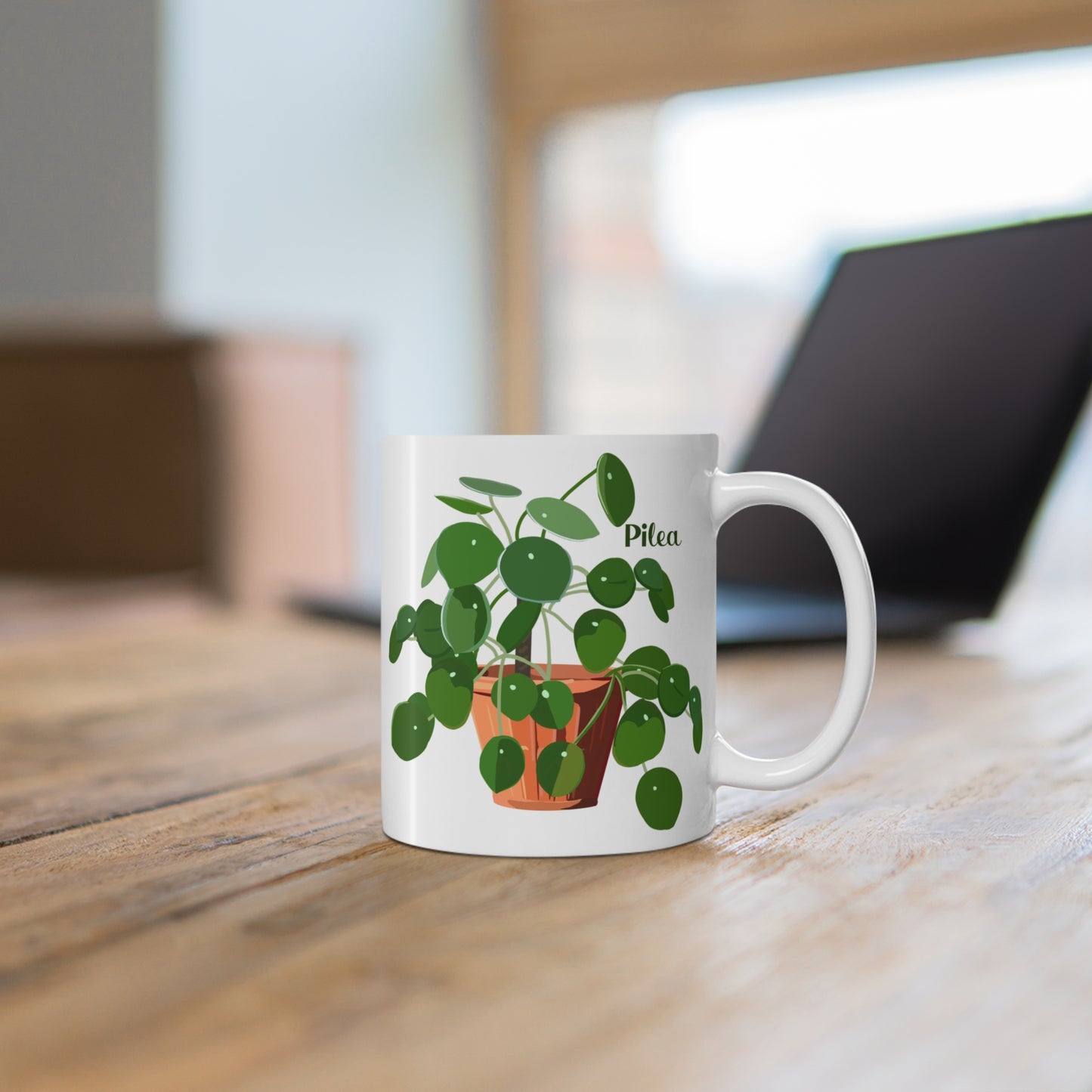 Pilea Peperomioides "Chinese Money Plant" Mug - White