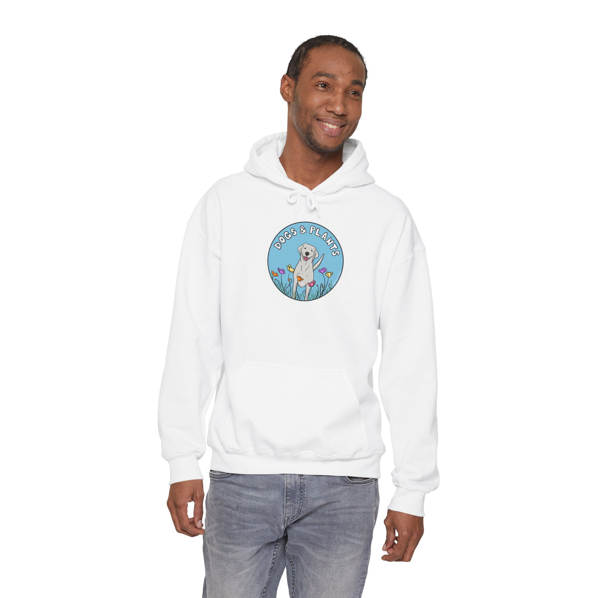 Dogs & Plants Hoodie for White Labrador & Plant Lovers