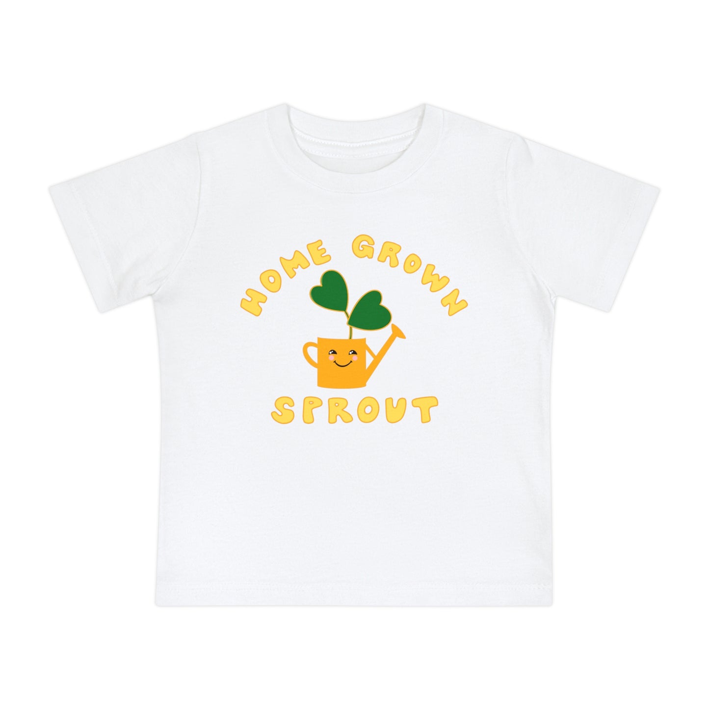 Home Grown Sprout Baby or Toddler Organic Cotton T-Shirt Yellow Orange Combo - Black, White, Navy or Pink