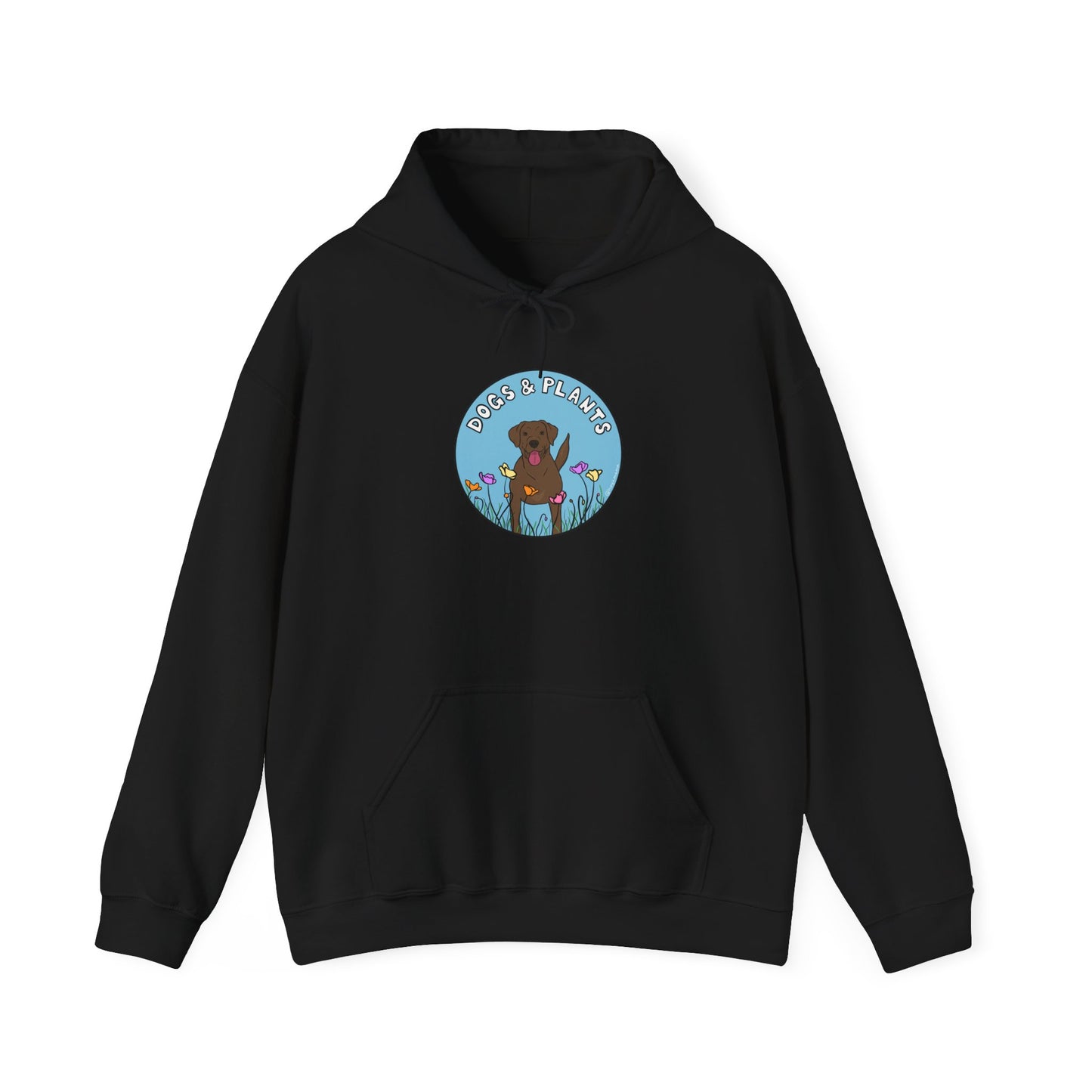 Dogs & Plants Hoodie for Brown Lab & Plant Lovers