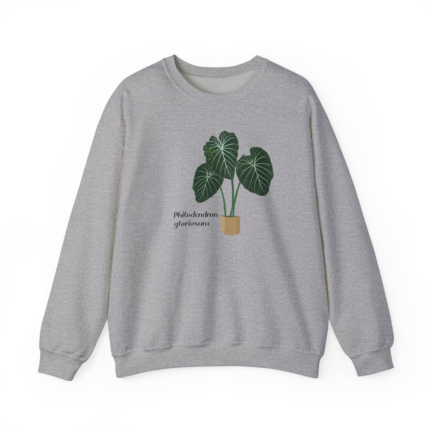 Philodendron Gloriosum Plant Lover Sweatshirt - Grey