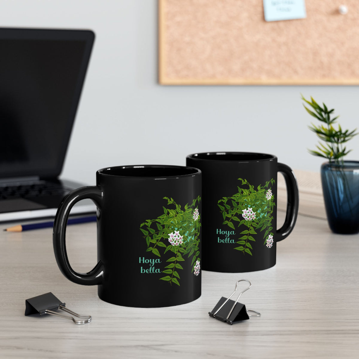 Blooming Hoya Bella Plant Lover Mug - Black
